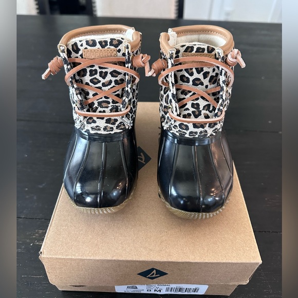 🖤SOLD🖤Sperry Saltwater Animal Duck Boot/Leopard and Black - Picture 7 of 12
